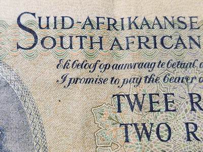 11月30号晚上8点 外国纸币自动截拍第66场 - 荷兰语版 南非2原票美品