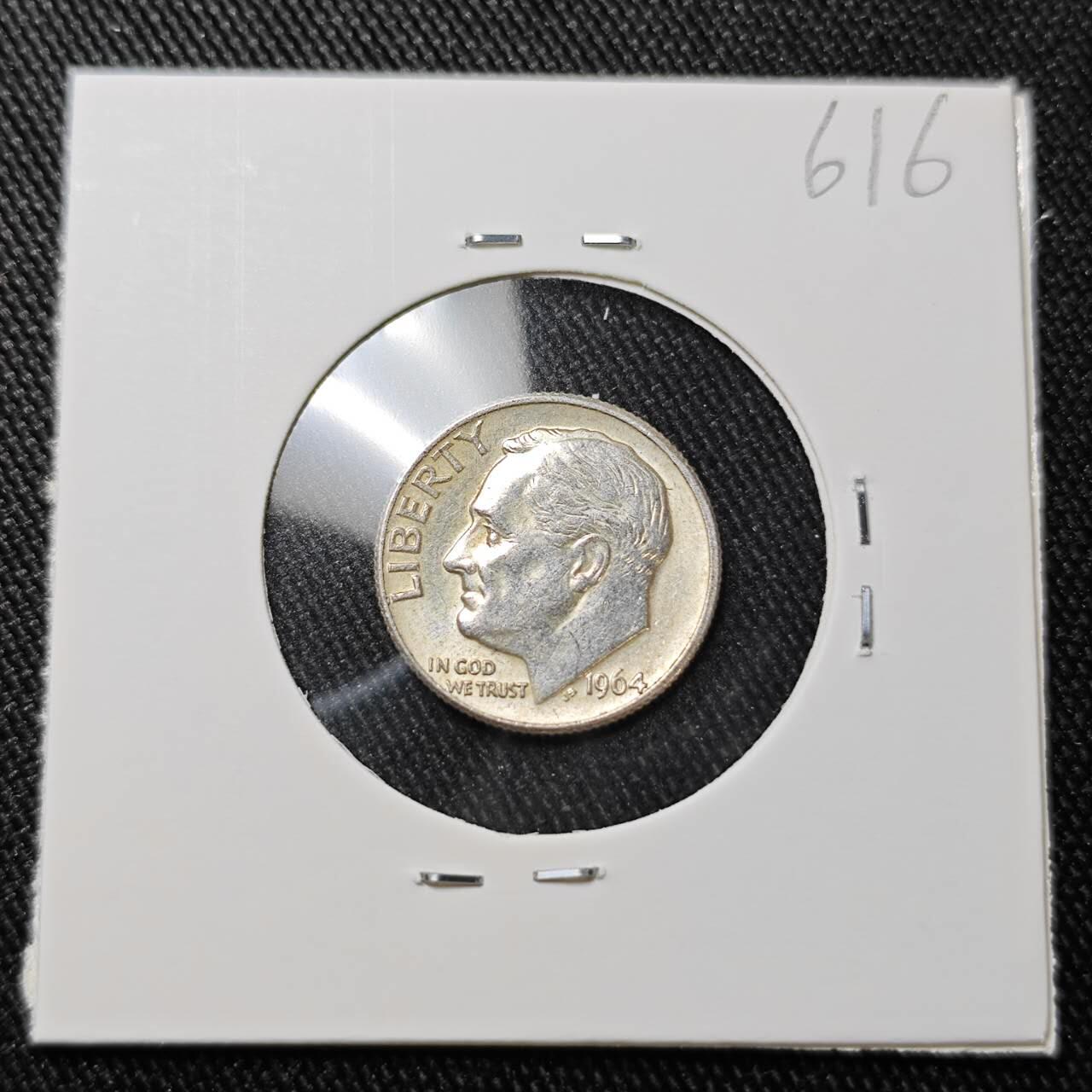 KK钱币收藏小铺 （套币 好品/批量散币 银币）专场  2月预留时间 周末发货   1964美国10分银币