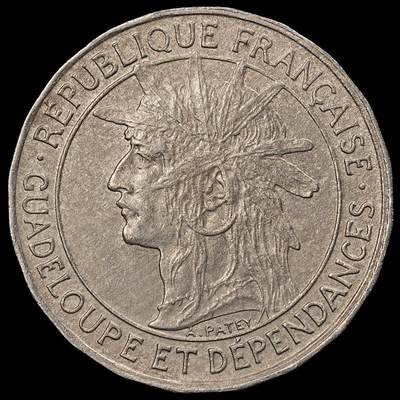 修遠堂世界钱币第九十五期 - 1921年法属瓜德罗普岛1法郎