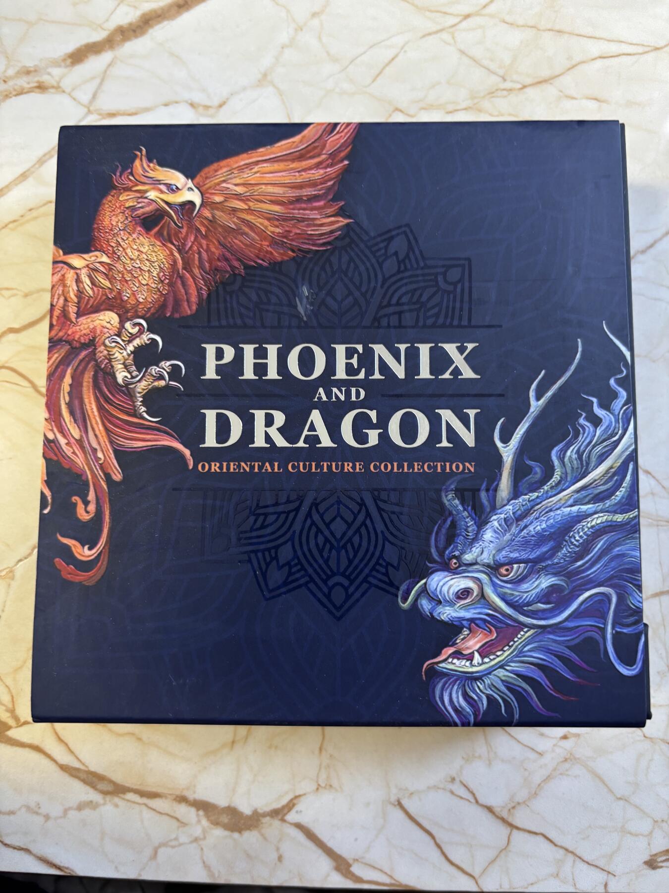 第183期拍卖 加纳2021年中国文化龙凤仿古彩色50克纪念银币，999银，发行888枚