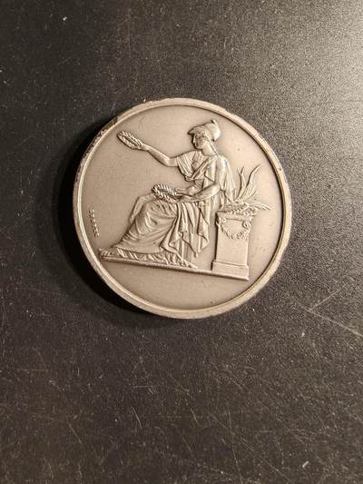 老王徽章第166期 - 法国1974年北部工业协会大银章    950银    直径38mm.   重量31.1g