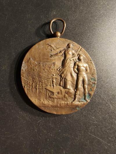 老王徽章第166期 - 法国体育协会铜奖章     直径44mm.   重量43g