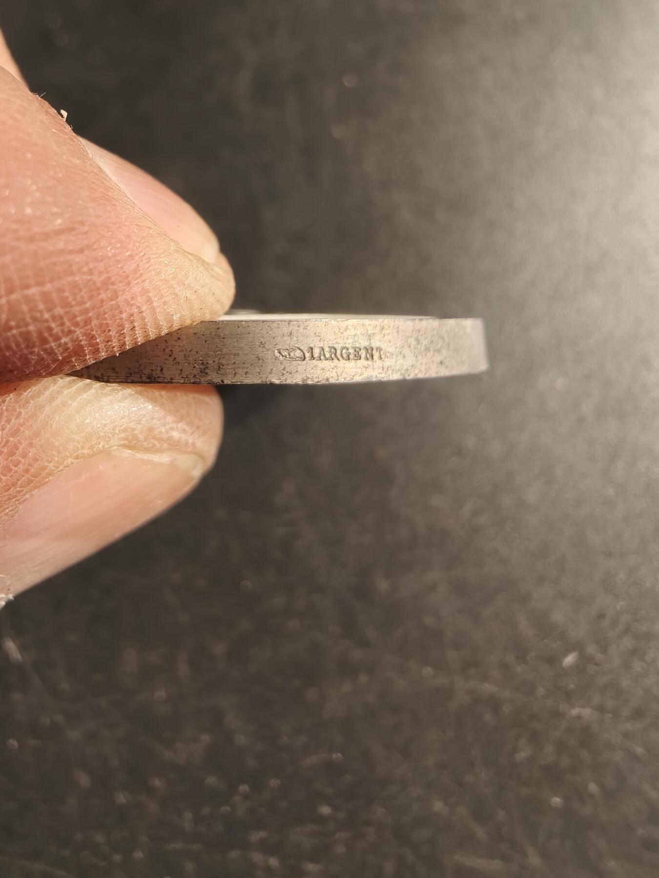 老王徽章第166期 法国1974年北部工业协会大银章    950银    直径38mm.   重量31.1g