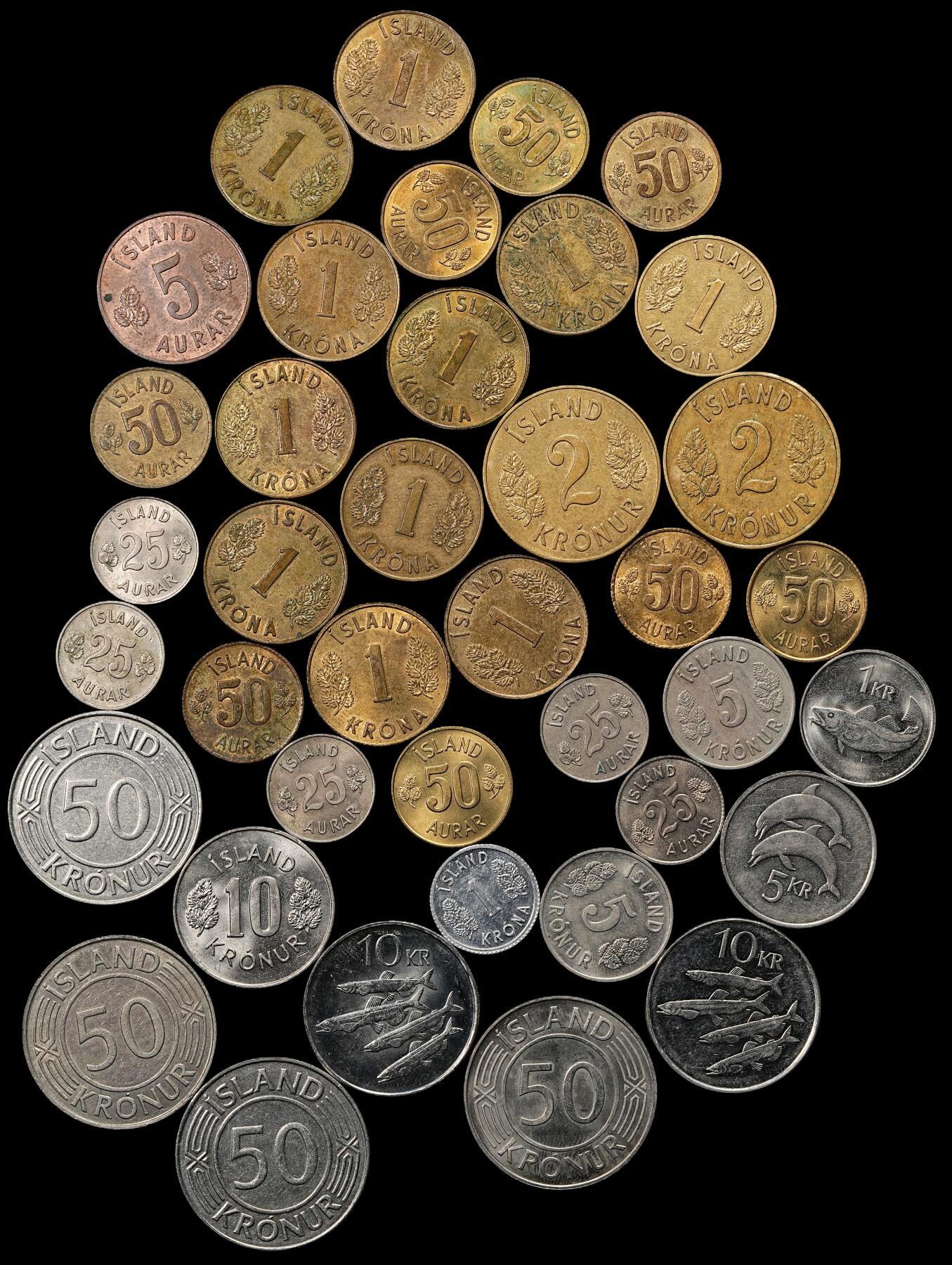 修遠堂世界钱币第九十五期 冰岛现代币一组