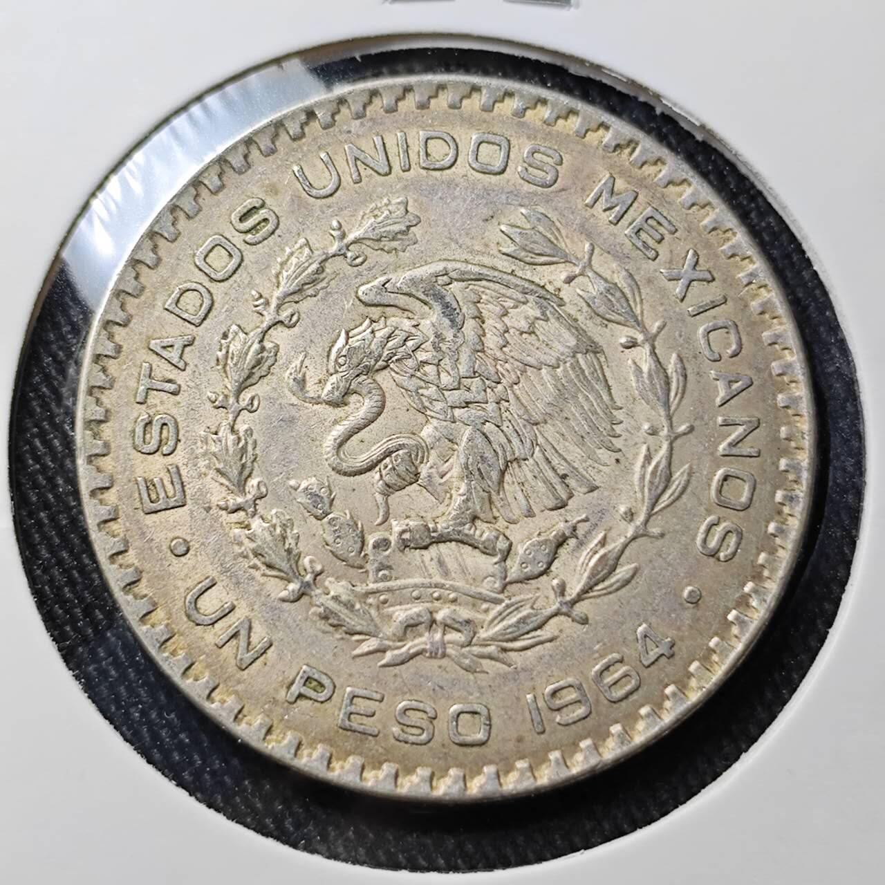 KK钱币收藏小铺 （套币 好品/批量散币 银币）专场  2月预留时间 周末发货  1964墨西哥1比索银币