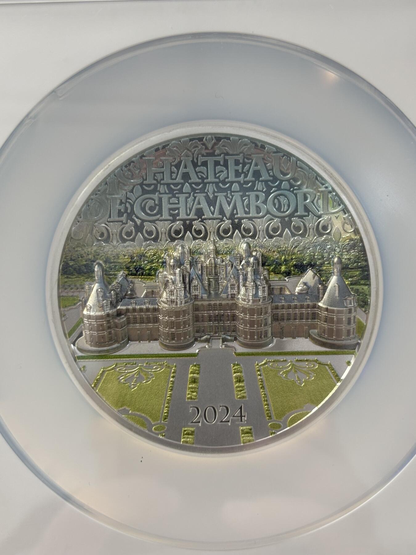 第183期拍卖 库克2024年法国香宾城堡5盎司彩银币NGC-PF70首期无盒无证书，9999银，发行500枚