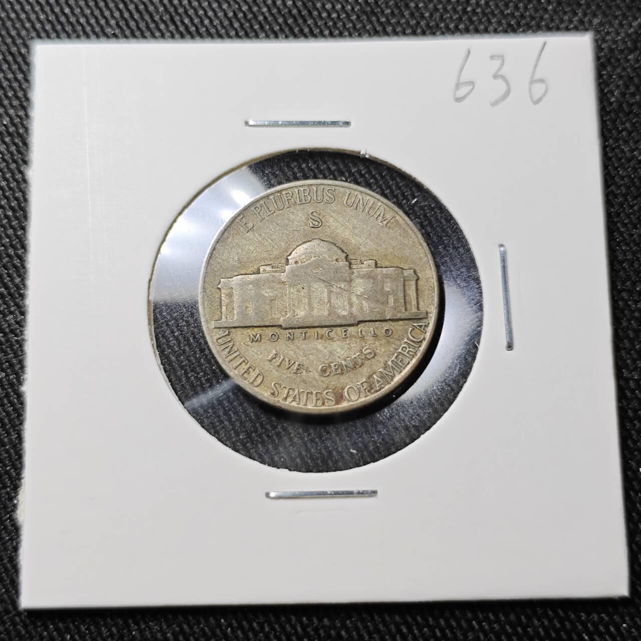 KK钱币收藏小铺 （套币 好品/批量散币 银币）专场  2月预留时间 周末发货   1943美国5分银币 S版