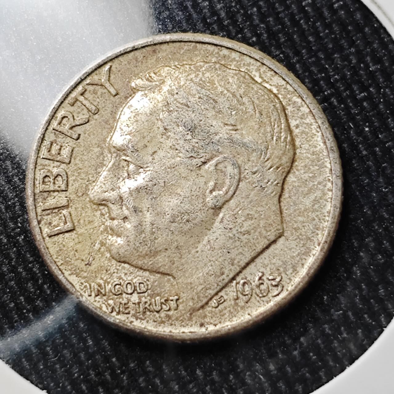 KK钱币收藏小铺 （套币 好品/批量散币 银币）专场  2月预留时间 周末发货   1963美国10分银币