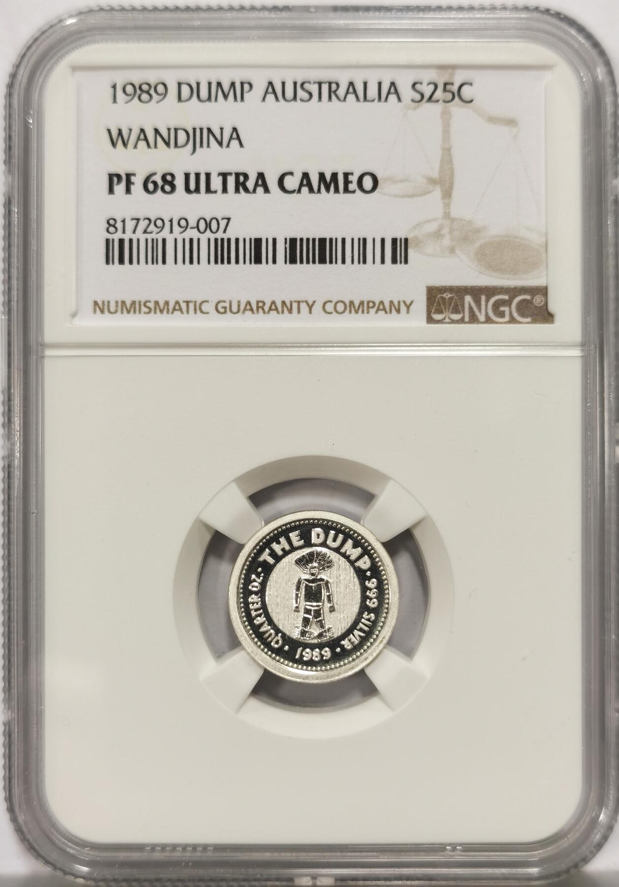 博洋堂世界钱币拍卖第149期（全场包邮） NGC PF68/69UC 澳大利亚1989年土著文化子母币二枚一套，带原包装及证书