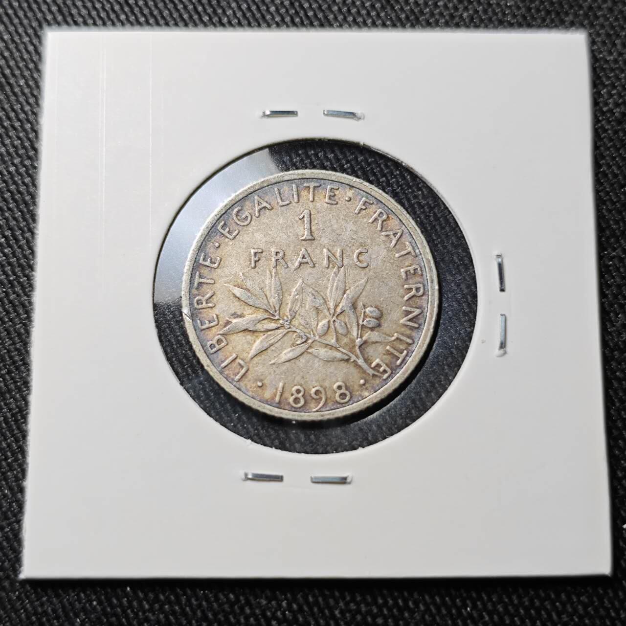 KK钱币收藏小铺 （套币 好品/批量散币 银币）专场  2月预留时间 周末发货  1898法国1法郎银币