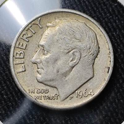 KK钱币收藏小铺 （套币 好品/批量散币 银币）专场  2月预留时间 周末发货 -   1964美国10分银币