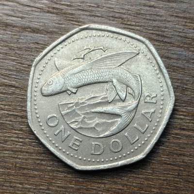 【铜匠收藏】★第133场★散币场，无佣金，30包邮。不满30元，支付5元运费。《接受代拍 代送NGC评级》 - 巴巴多斯 2005年 1元 镍铜多边形硬币 