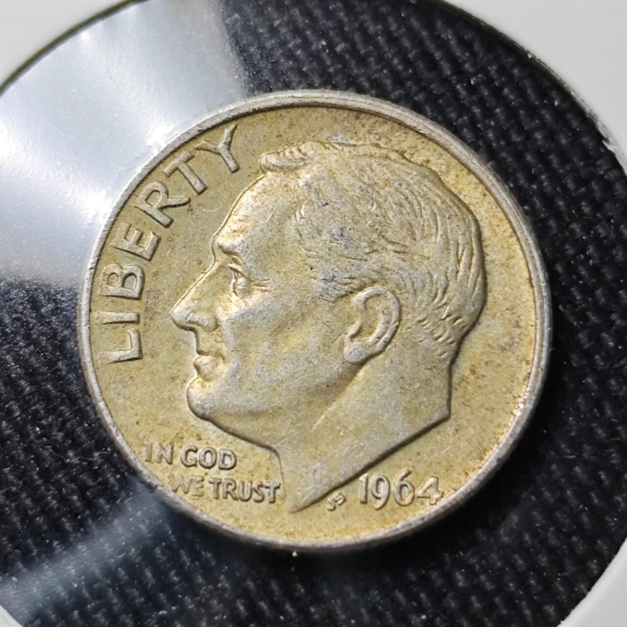 KK钱币收藏小铺 （套币 好品/批量散币 银币）专场  2月预留时间 周末发货  1964美国10分银币