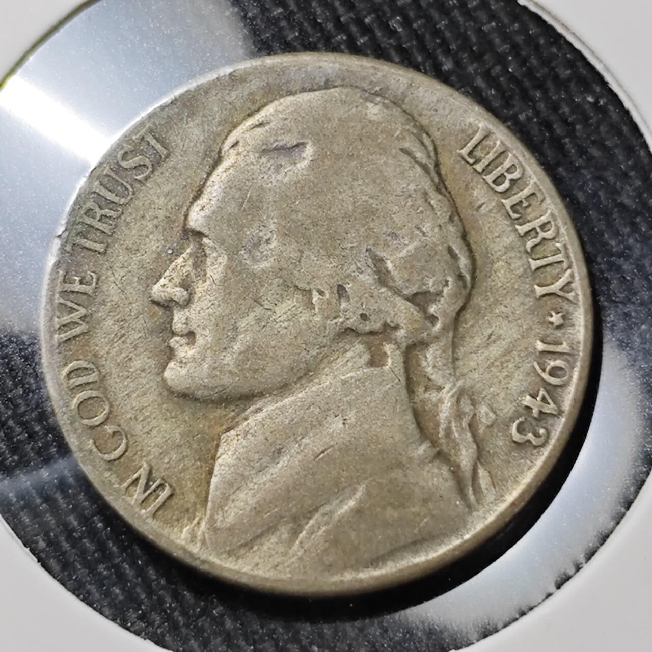 KK钱币收藏小铺 （套币 好品/批量散币 银币）专场  2月预留时间 周末发货   1943美国5分银币 S版