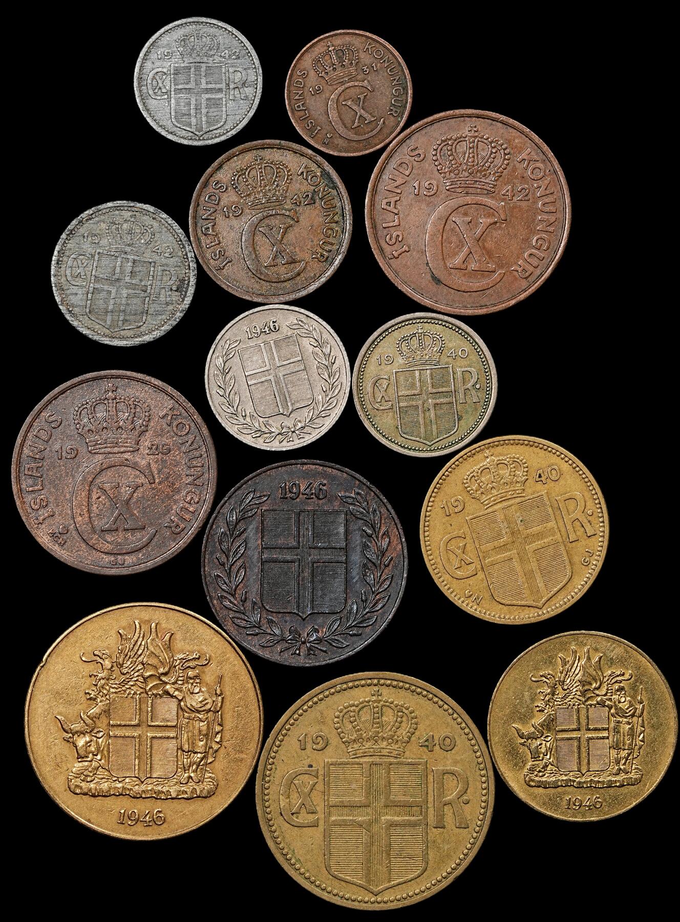 修遠堂世界钱币第九十五期 冰岛旧钱币一组