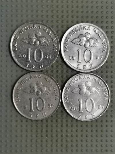 2025年第125场各国散币拍卖（总第125场） - 马来西亚民俗版10分4枚