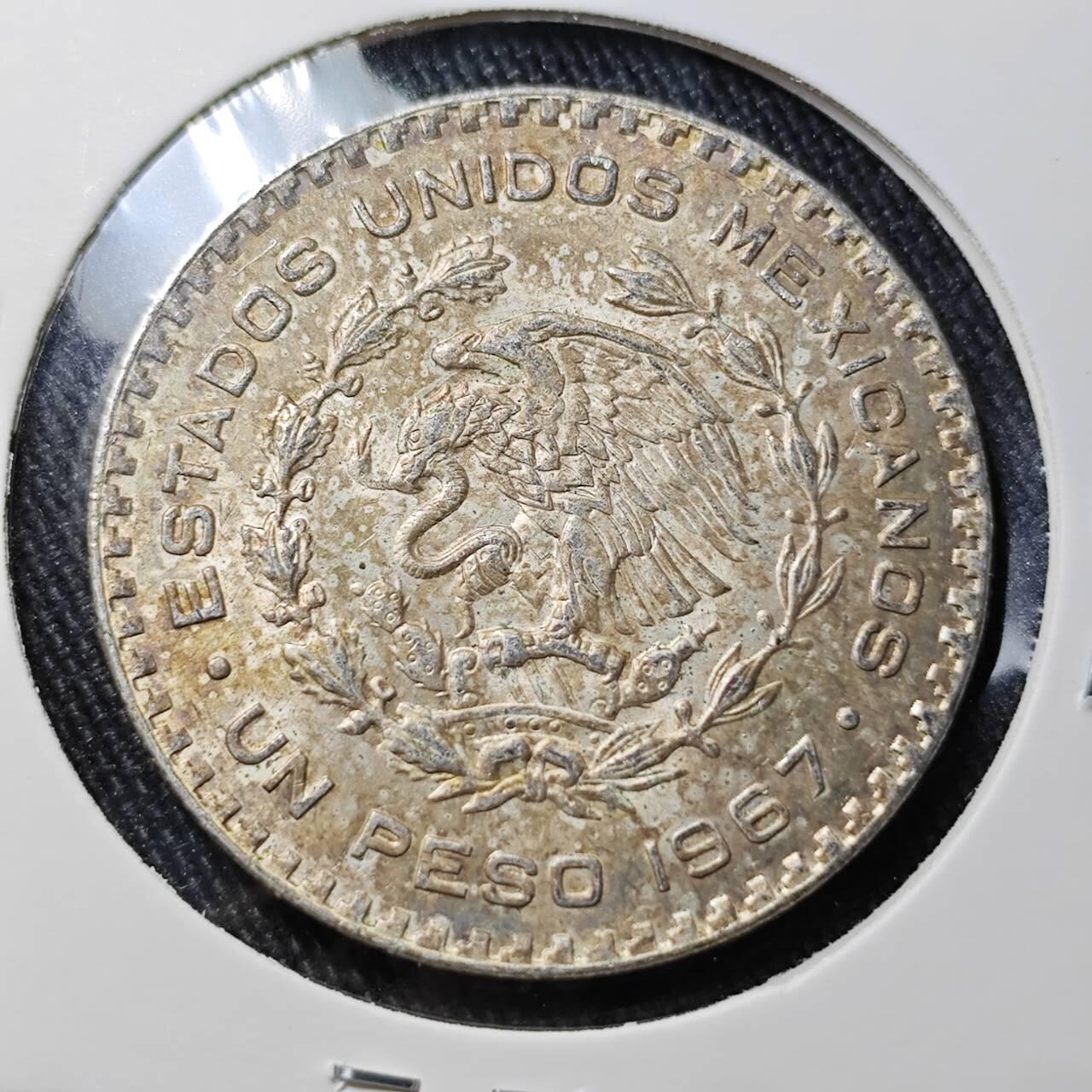 KK钱币收藏小铺 （套币 好品/批量散币 银币）专场  2月预留时间 周末发货 1967 墨西哥1比索银币