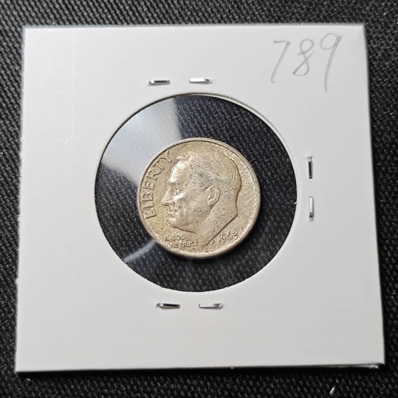 KK钱币收藏小铺 （套币 好品/批量散币 银币）专场  2月预留时间 周末发货   1963美国10分银币