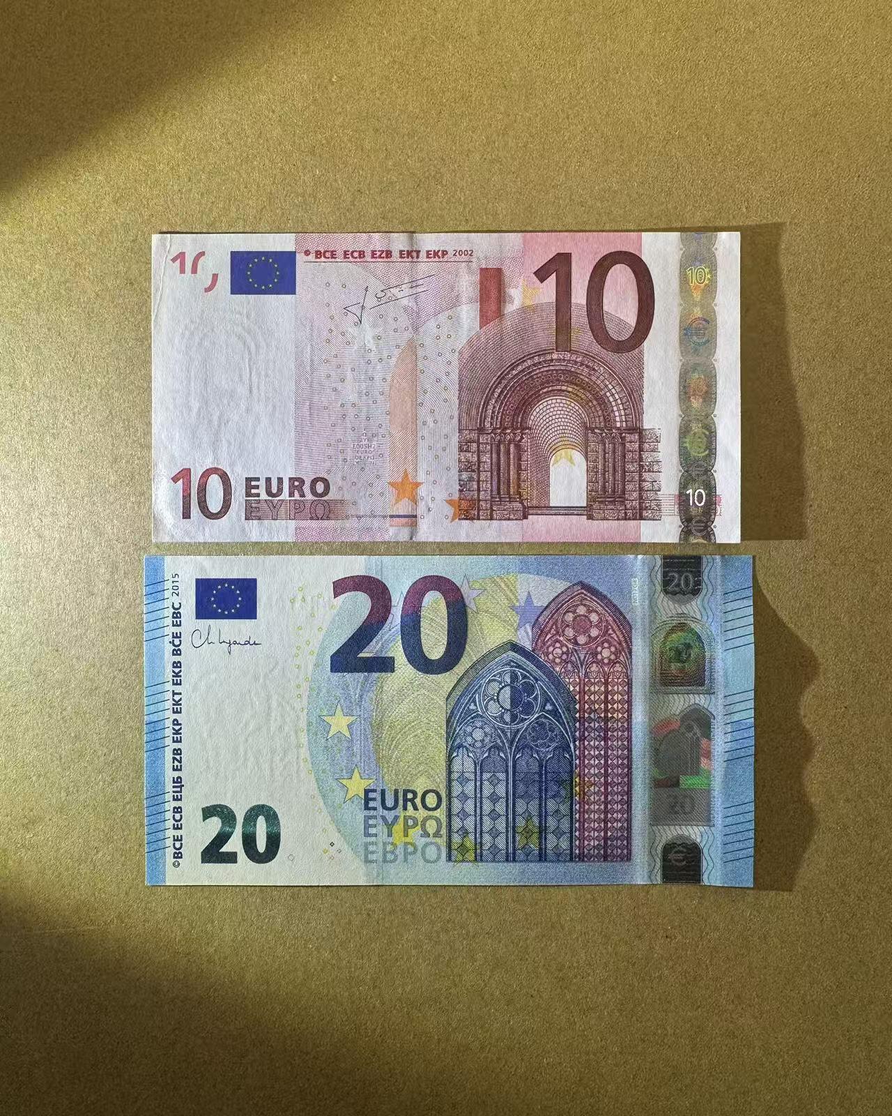 【Blue Auction】世界纸币精拍第756期——18级TOP拍卖/信誉/品质/专业/高效💫 【一组2张 777&888豹子号】欧盟10-20欧元 UNC-/UNC