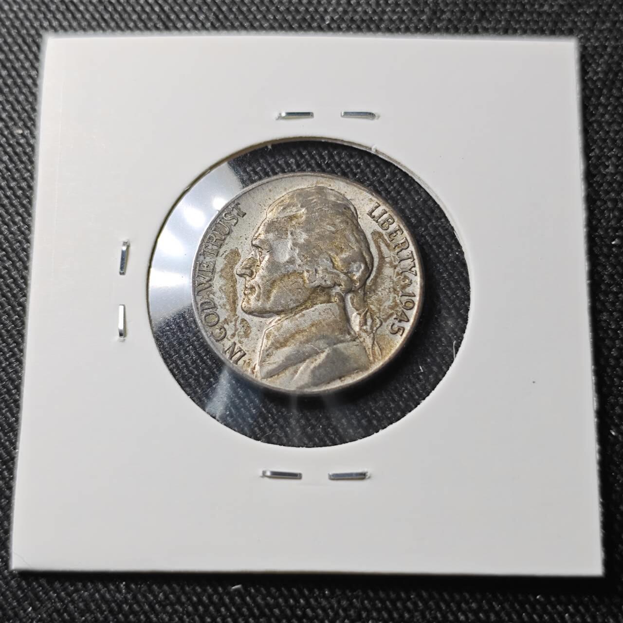 KK钱币收藏小铺 （套币 好品/批量散币 银币）专场  2月预留时间 周末发货 1945 美国5分银币 S版 深打立体