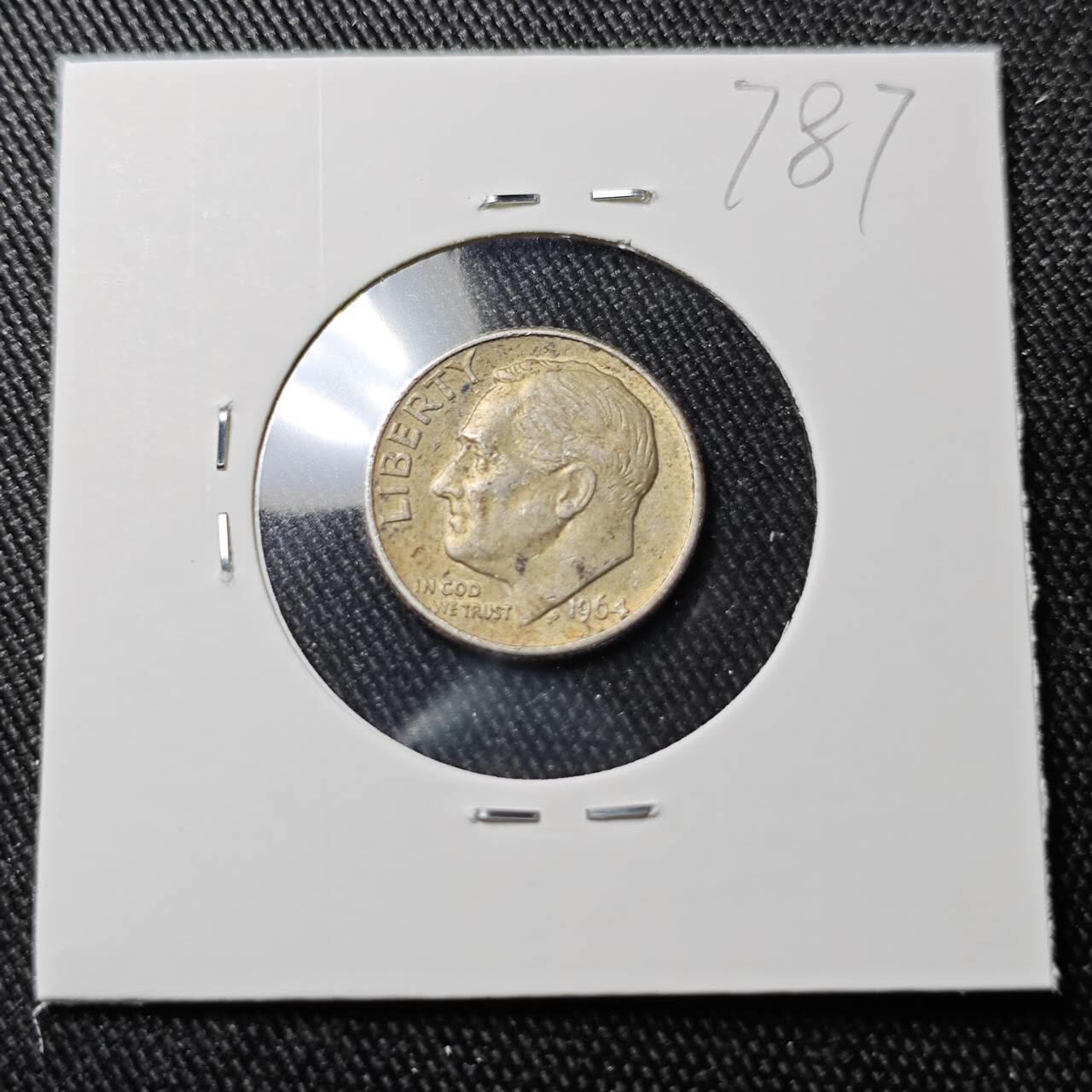 KK钱币收藏小铺 （套币 好品/批量散币 银币）专场  2月预留时间 周末发货   1964美国10分银币