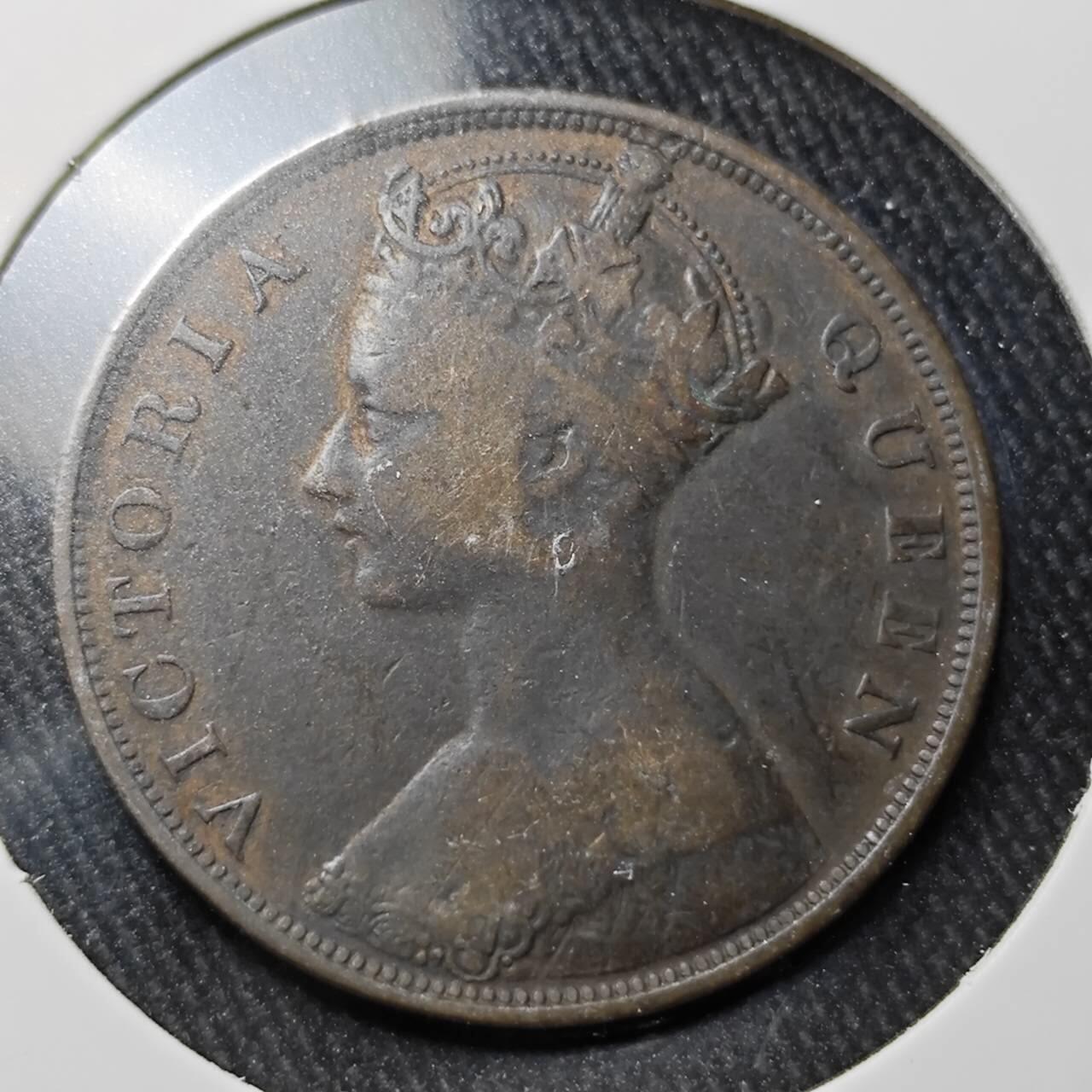 KK钱币收藏小铺 （套币 好品/批量散币 银币）专场  2月预留时间 周末发货  1877香港维多利亚一仙铜币 