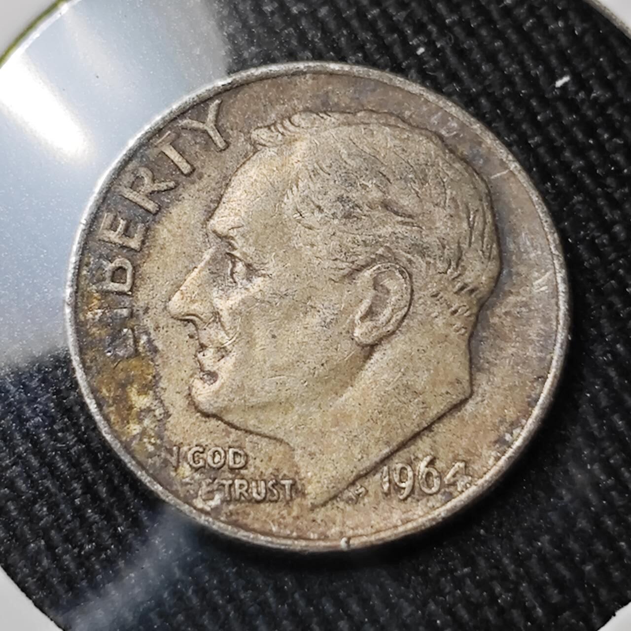 KK钱币收藏小铺 （套币 好品/批量散币 银币）专场  2月预留时间 周末发货    1964美国10分银币