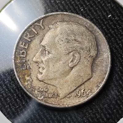 KK钱币收藏小铺 （套币 好品/批量散币 银币）专场  2月预留时间 周末发货 -    1964美国10分银币