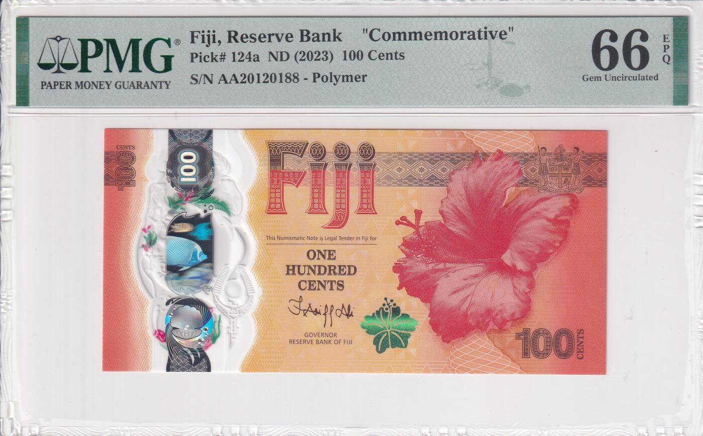 【礼羽收藏】🌏世界钱币拍卖第114期 【PMG66】【AA首冠】大洋洲 斐济 2024年 生肖龙年 100分 纪念钞
