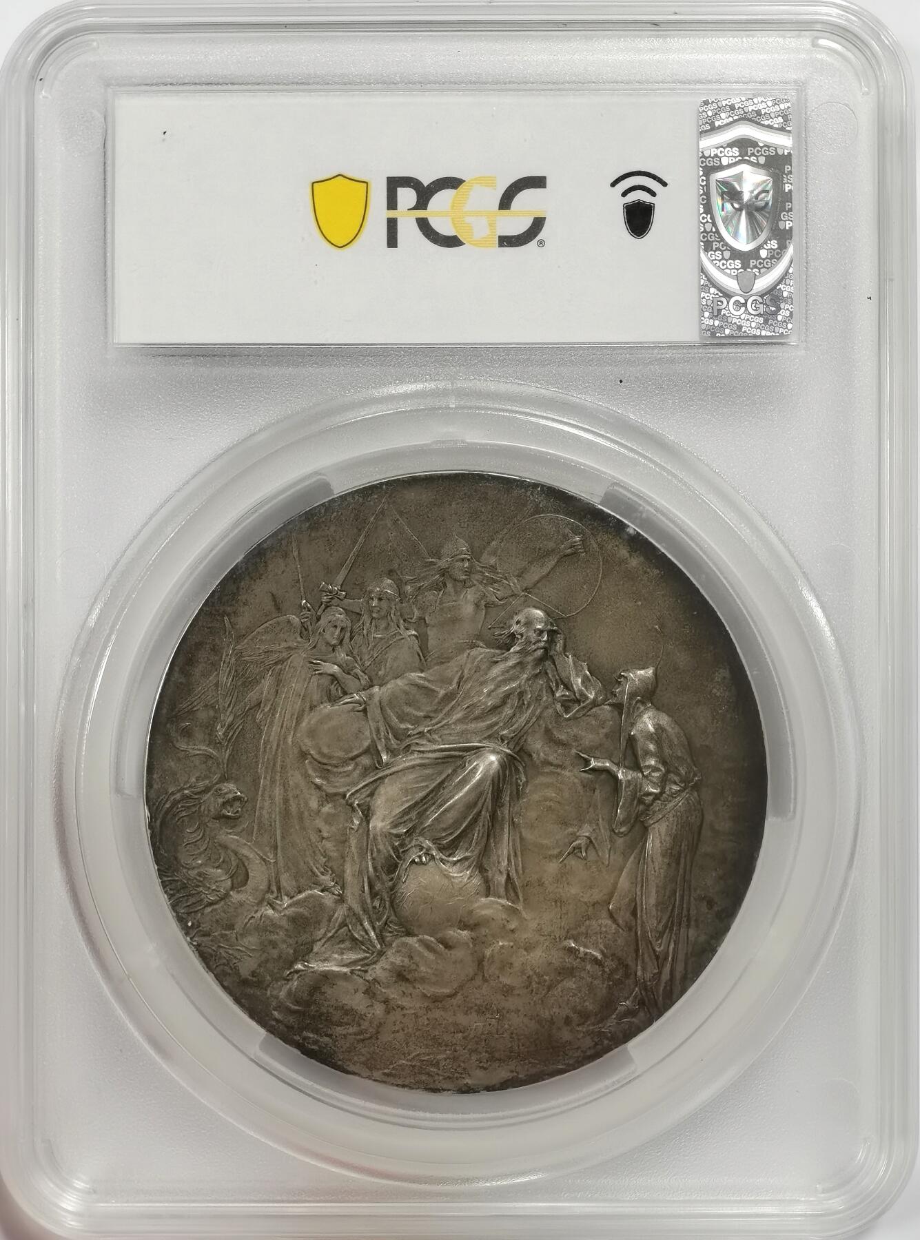 博洋堂世界钱币拍卖第149期（全场包邮） PCGS SP62 奥地利1899年歌德诞辰150周年纪念银章，奥地利章牌艺术家安东·沙夫（Anton Scharff，1845-1903）1899年为纪念德国文学巨匠歌德（Goethe，1749-1832）诞辰150周年而创作。直径：69mm，品相上佳