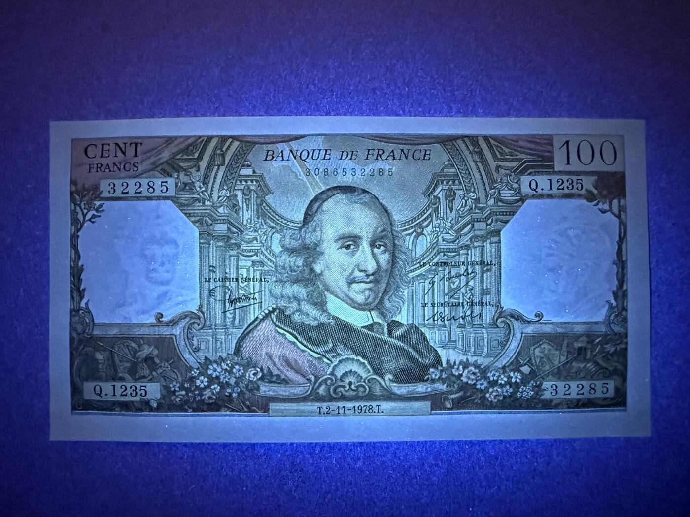 《艾美收藏》第222期-11.30周日外币畅拍 法国100法郎 UNC 1978年 法国古典主义戏剧家高乃依 无47