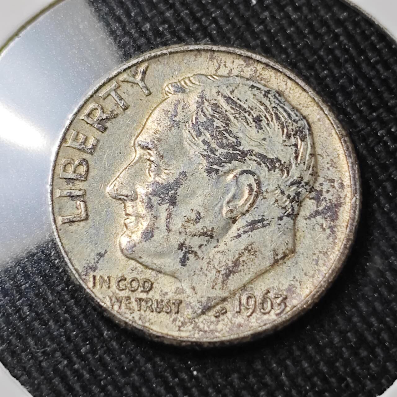 KK钱币收藏小铺 （套币 好品/批量散币 银币）专场  2月预留时间 周末发货    1963美国10分银币