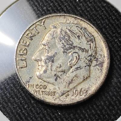 KK钱币收藏小铺 （套币 好品/批量散币 银币）专场  2月预留时间 周末发货 -    1963美国10分银币