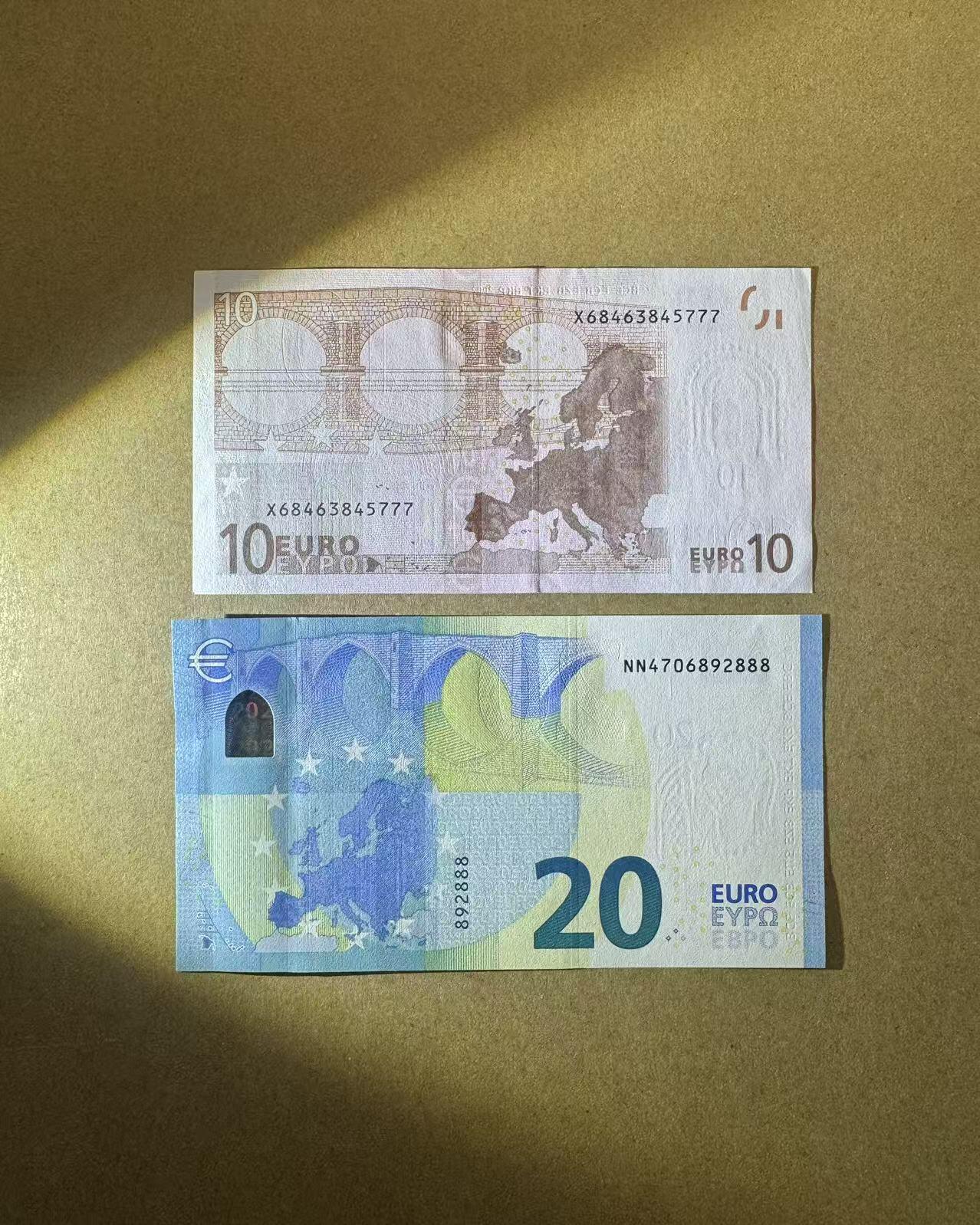 【Blue Auction】世界纸币精拍第756期——18级TOP拍卖/信誉/品质/专业/高效💫 【一组2张 777&888豹子号】欧盟10-20欧元 UNC-/UNC