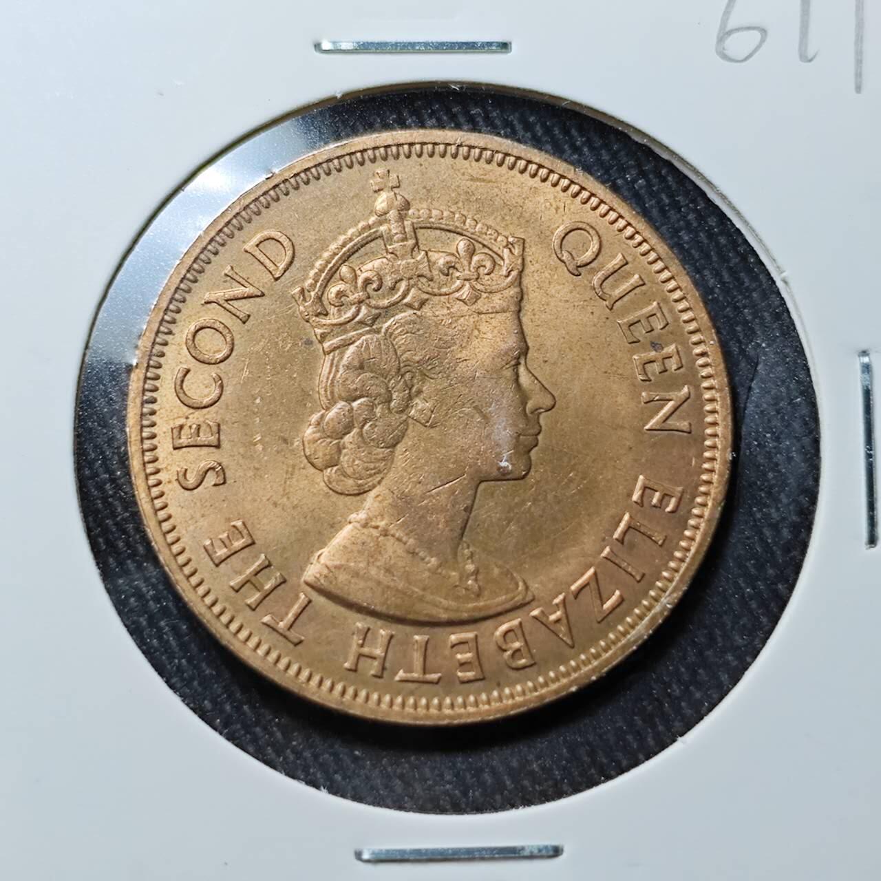 KK钱币收藏小铺 （套币 好品/批量散币 银币）专场  2月预留时间 周末发货  1969英属毛里求斯5分铜币 好品