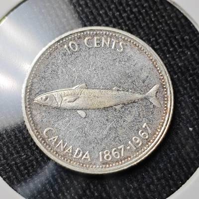 KK钱币收藏小铺 （套币 好品/批量散币 银币）专场  2月预留时间 周末发货 -  1967加拿大10分纪念币 银币