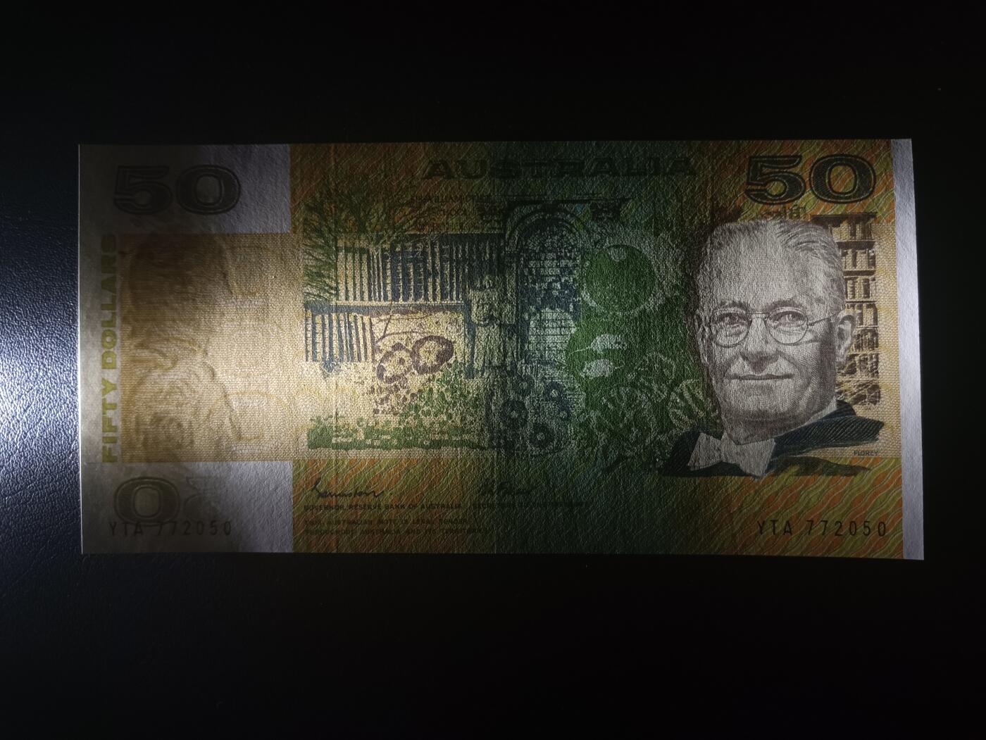 2025十一月第七期，总205期 澳大利亚1985年50元UNC-，病理学家弗洛勒伊和生物学家罗斯