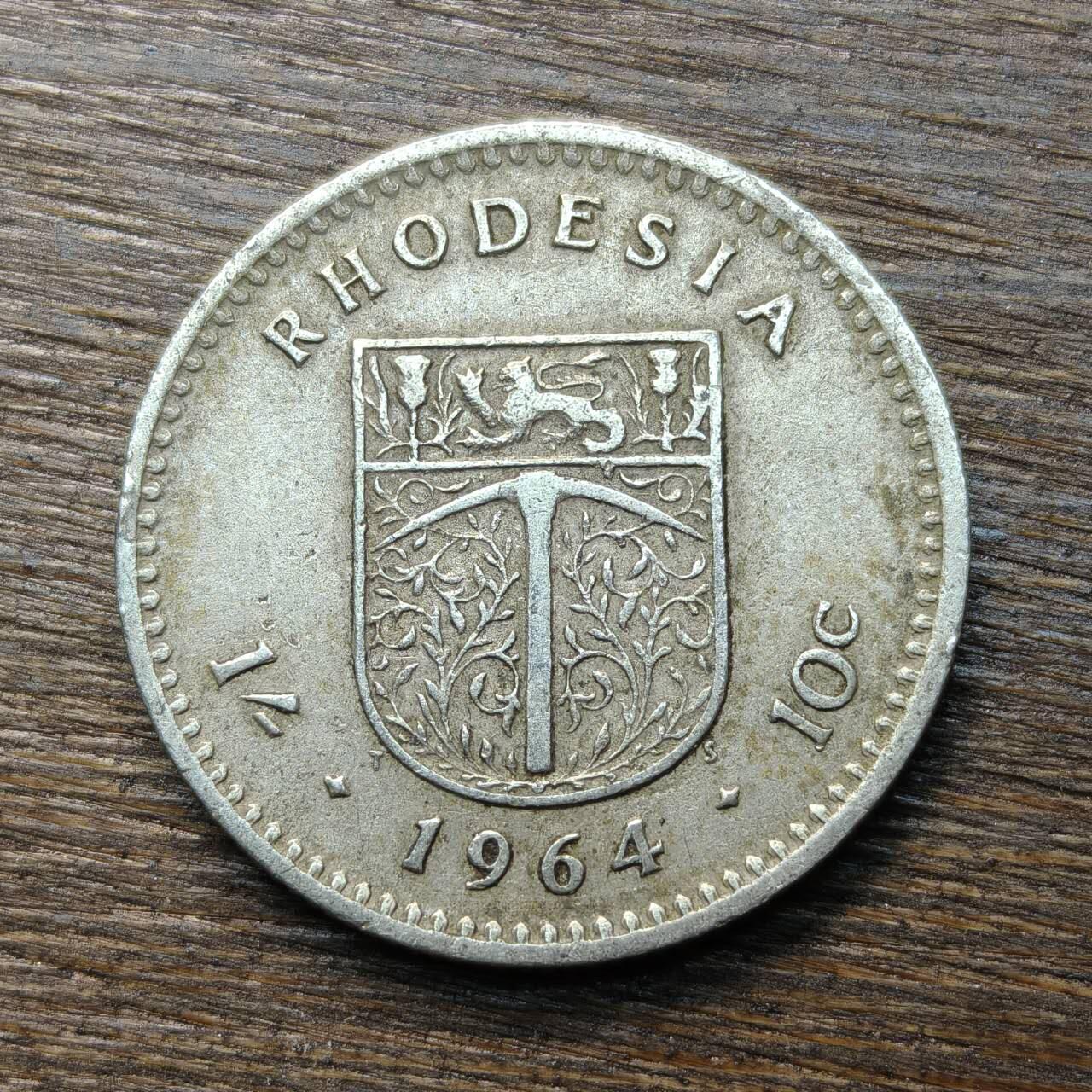 【铜匠收藏】★第133场★散币场，无佣金，30包邮。不满30元，支付5元运费。《接受代拍 代送NGC评级》 英属罗得西亚 1964年 10分 铜镍币