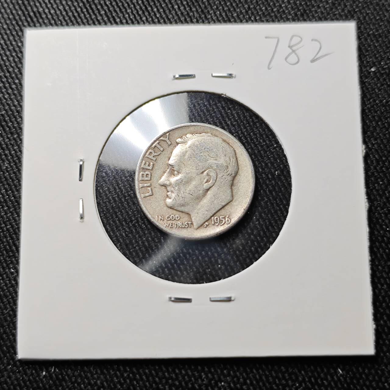 KK钱币收藏小铺 （套币 好品/批量散币 银币）专场  2月预留时间 周末发货   1956美国10分银币