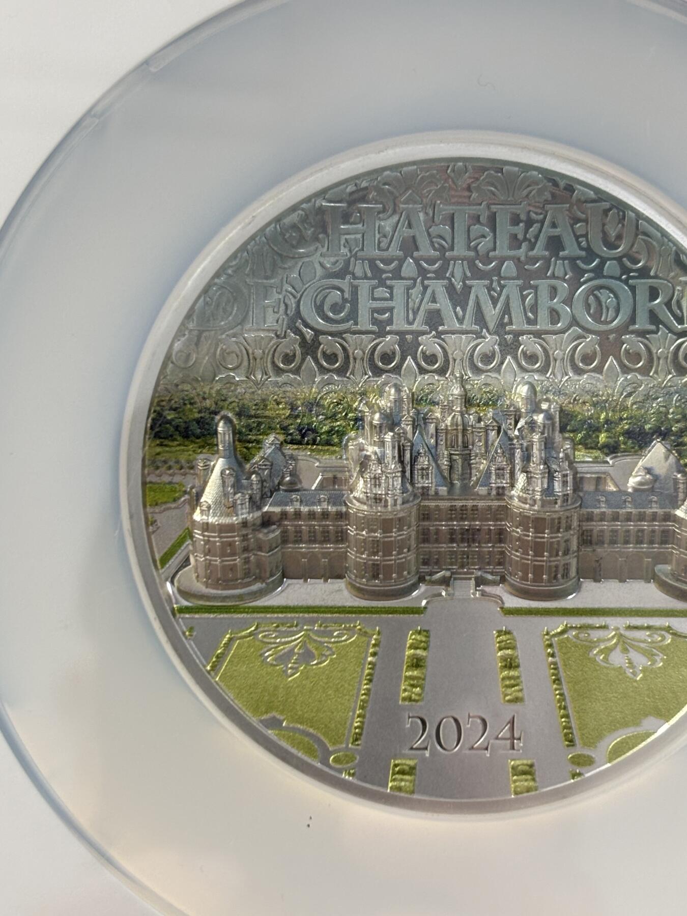 第183期拍卖 库克2024年法国香宾城堡5盎司彩银币NGC-PF70首期无盒无证书，9999银，发行500枚