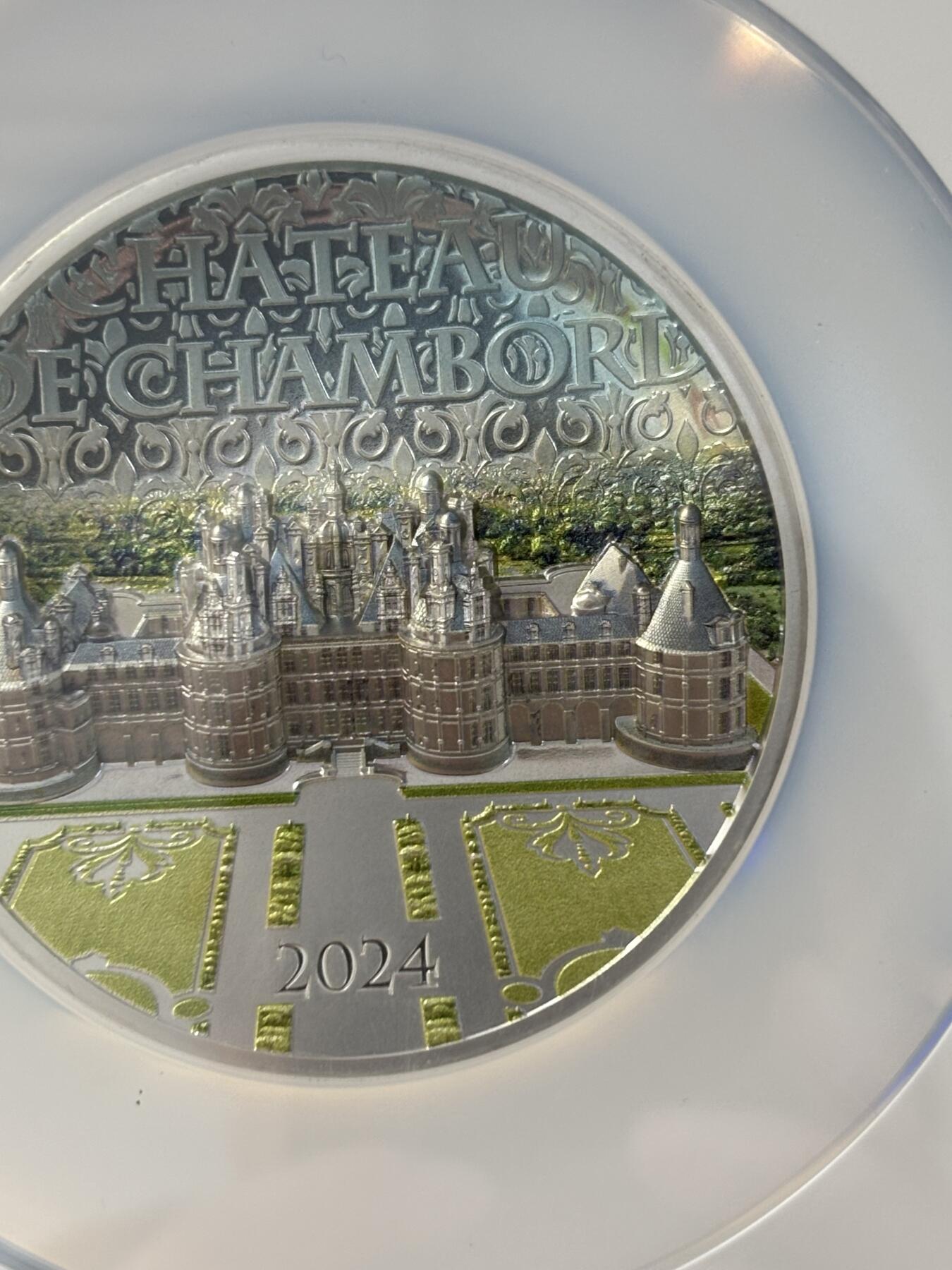 第183期拍卖 库克2024年法国香宾城堡5盎司彩银币NGC-PF70首期无盒无证书，9999银，发行500枚