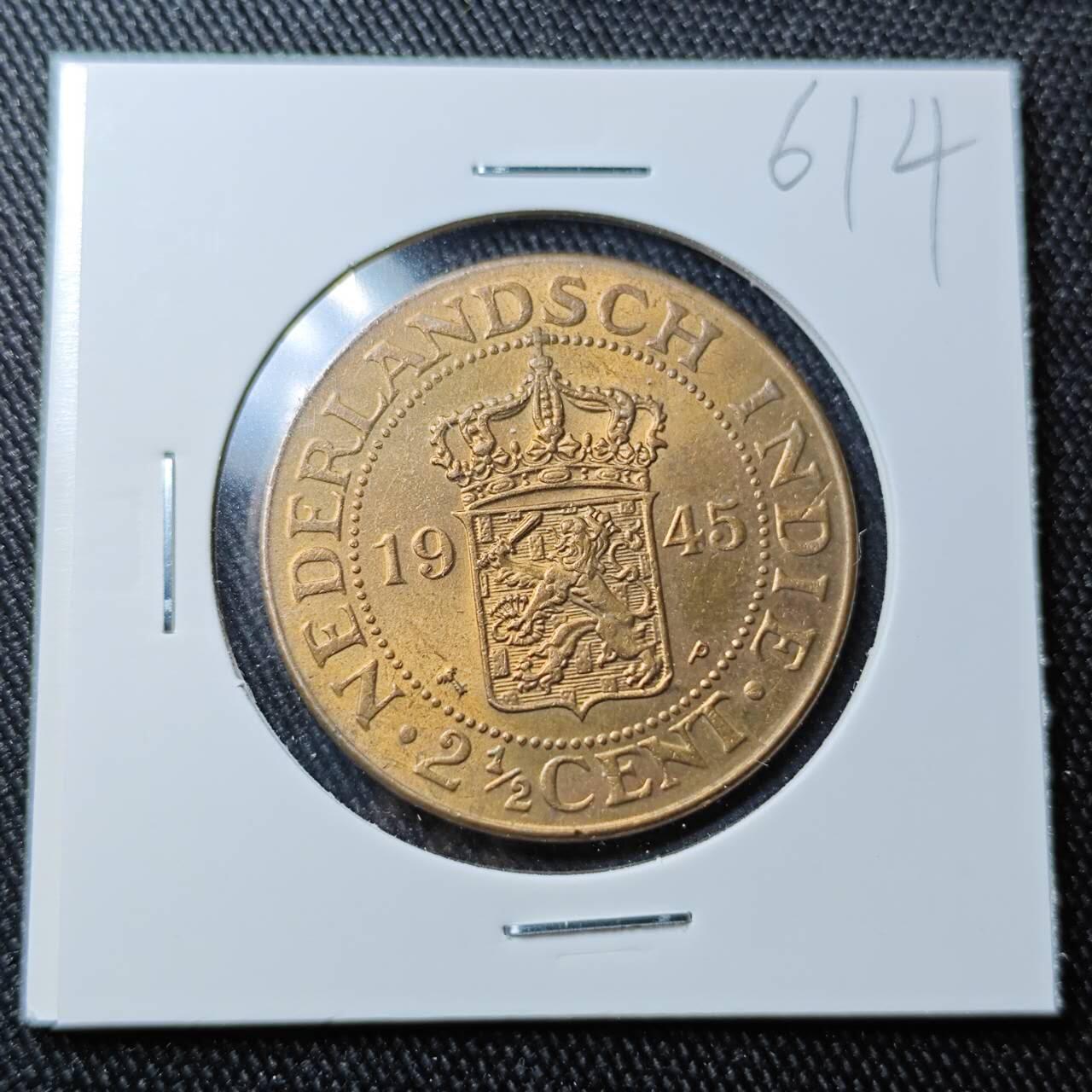 KK钱币收藏小铺 （套币 好品/批量散币 银币）专场  2月预留时间 周末发货  1945荷属东印度一分铜币 好品