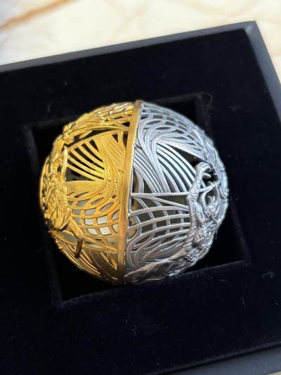 第183期拍卖 - 萨摩亚2021年地狱与天堂2盎司镂空镀金纪念银币，999银镀金，2盎司，发行1499枚