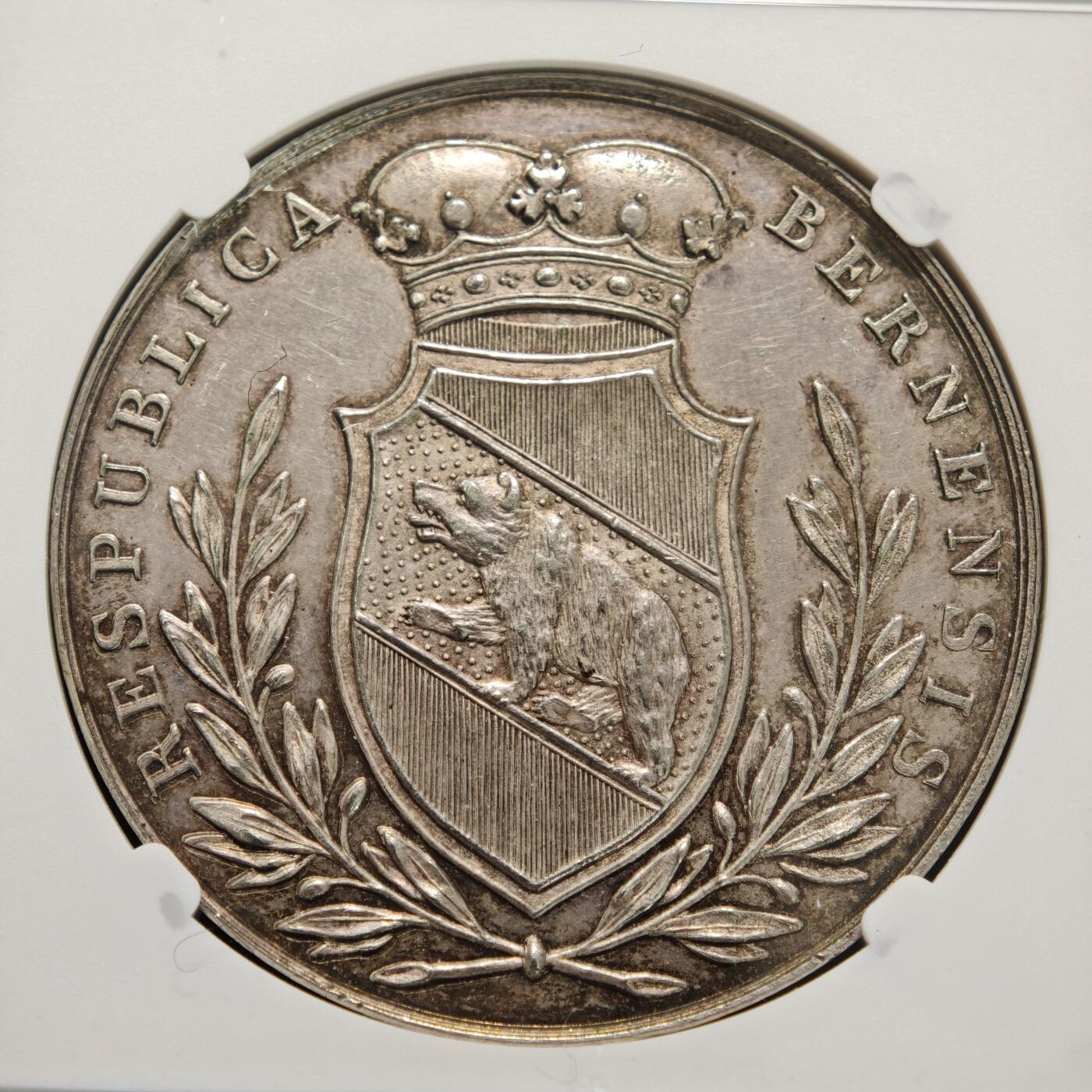 【德藏】世界币章拍卖第155期（拍品征集中~欢迎藏友联系） 1840年 瑞士伯尔尼永登高峰学院奖章纪念银章 NGC MS62 亚军分 仅1枚更高 原味老包浆 罕见品种