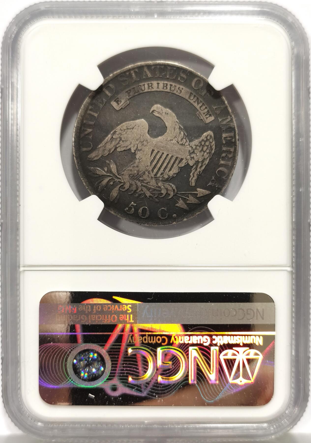 博洋堂世界钱币拍卖第149期（全场包邮） NGC F15 美国1819年自由帽女神50分银币