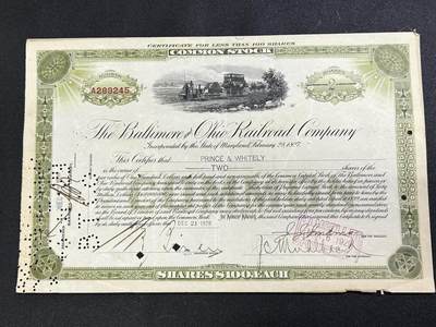 西秦中古拍卖第六十七期 - 美国1929年铁路公司股票