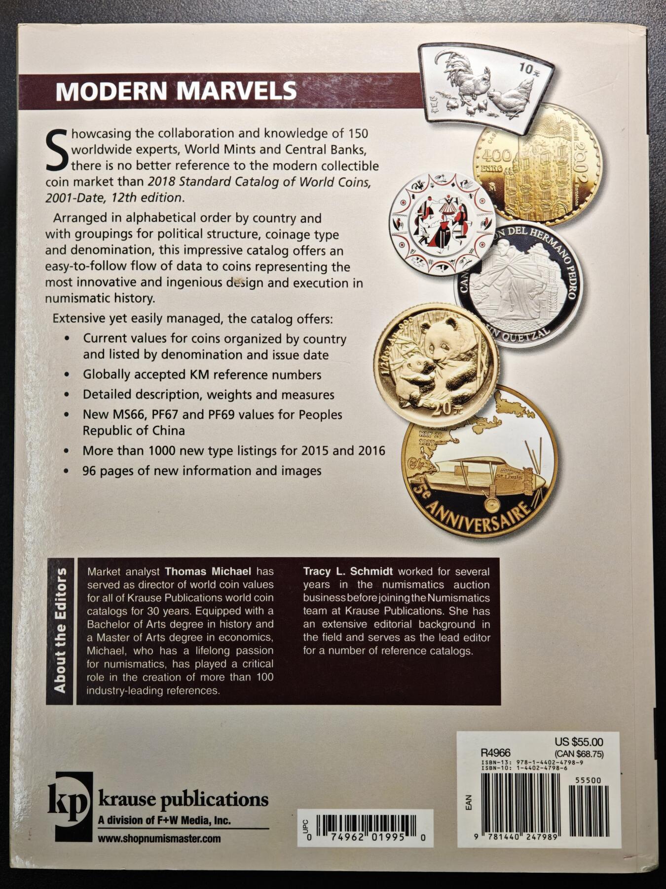 【德藏】世界币章拍卖第155期（拍品征集中~欢迎藏友联系） 97新 2018版 克劳斯2001至今(2018)世界钱币目录 全书约1488页