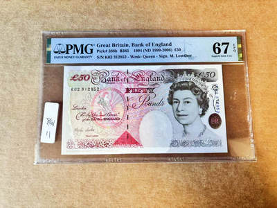 【Blue Auction】世界纸币精拍第756期——18级TOP拍卖/信誉/品质/专业/高效💫 - 【无47】英国 1994年50镑 PMG67EPQ