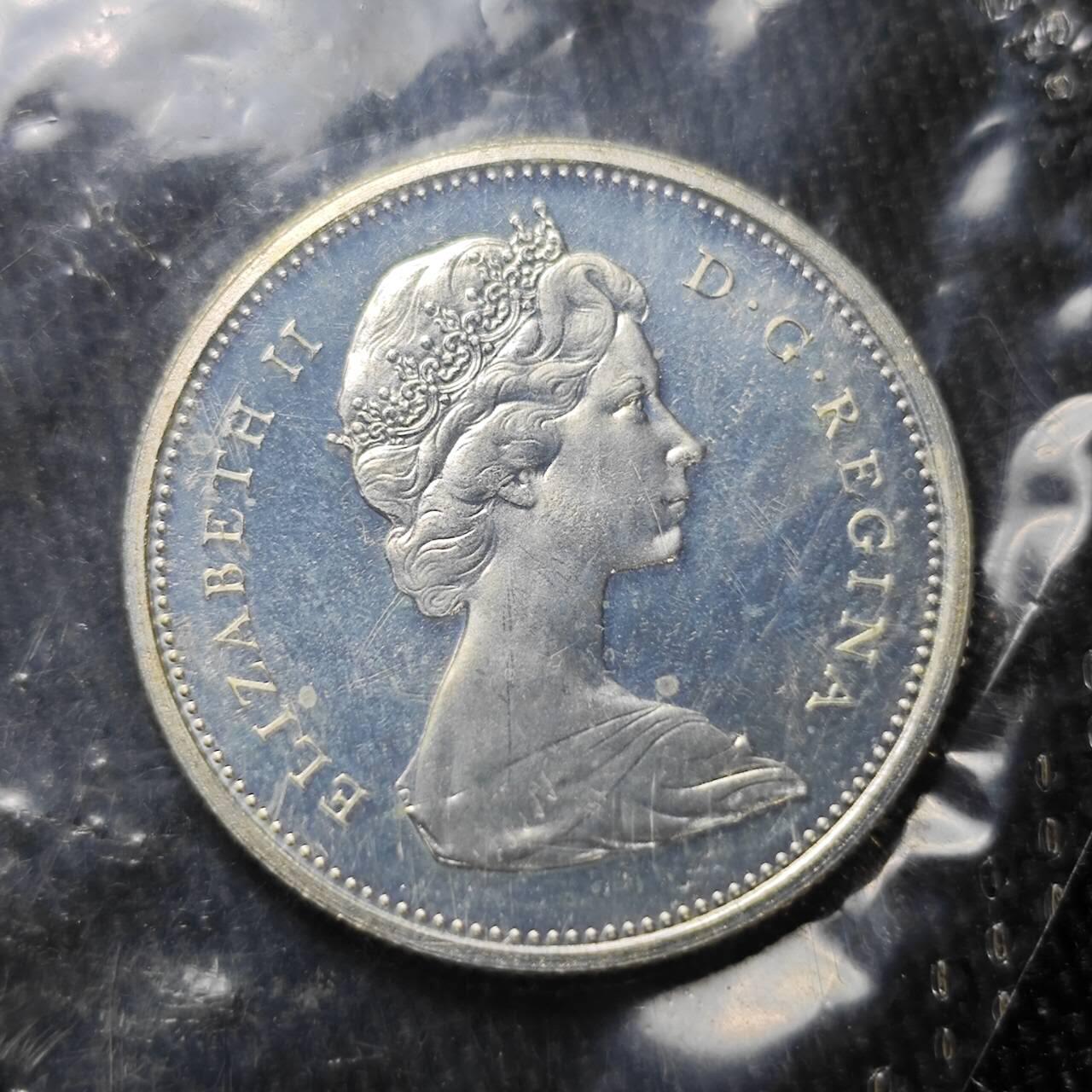 KK钱币收藏小铺 （套币 好品/批量散币 银币）专场  2月预留时间 周末发货   1967加拿大建国200周年 25分精制纪念币 塑封银币