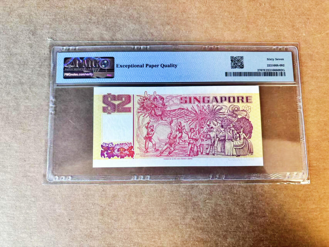 【Blue Auction】世界纸币精拍第756期——18级TOP拍卖/信誉/品质/专业/高效💫 新加坡 1991年2元   PMG67EPQ 